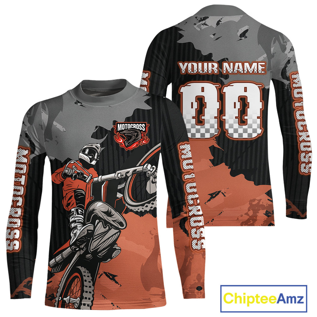 Orange Custom Motocross Racing Jersey Dirt Bike Shirts Moto Shirt