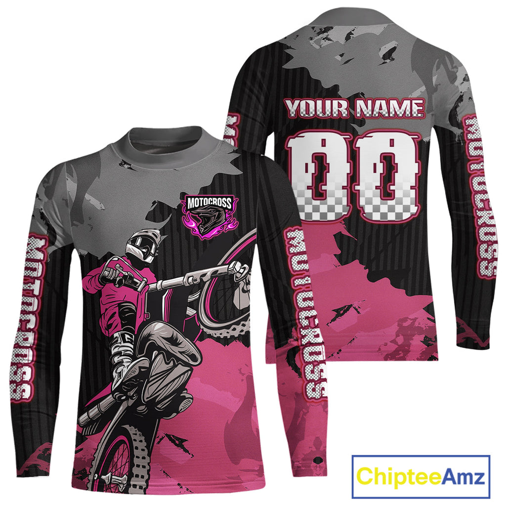 Pink Custom Motocross Racing Jersey Dirt Bike Shirts Moto Shirt