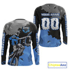 Blue Custom Motocross Racing Jersey Dirt Bike Shirts Moto Shirt