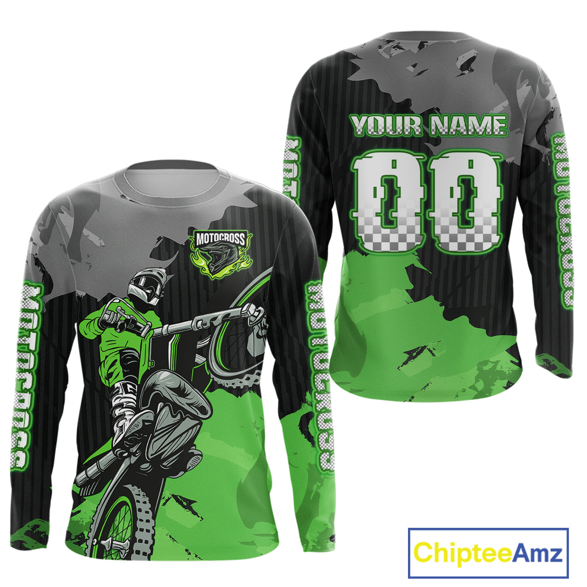 Green Custom Motocross Racing Jersey Dirt Bike Shirts Moto Shirt