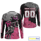 Pink Custom Motocross Racing Jersey Dirt Bike Shirts Moto Shirt