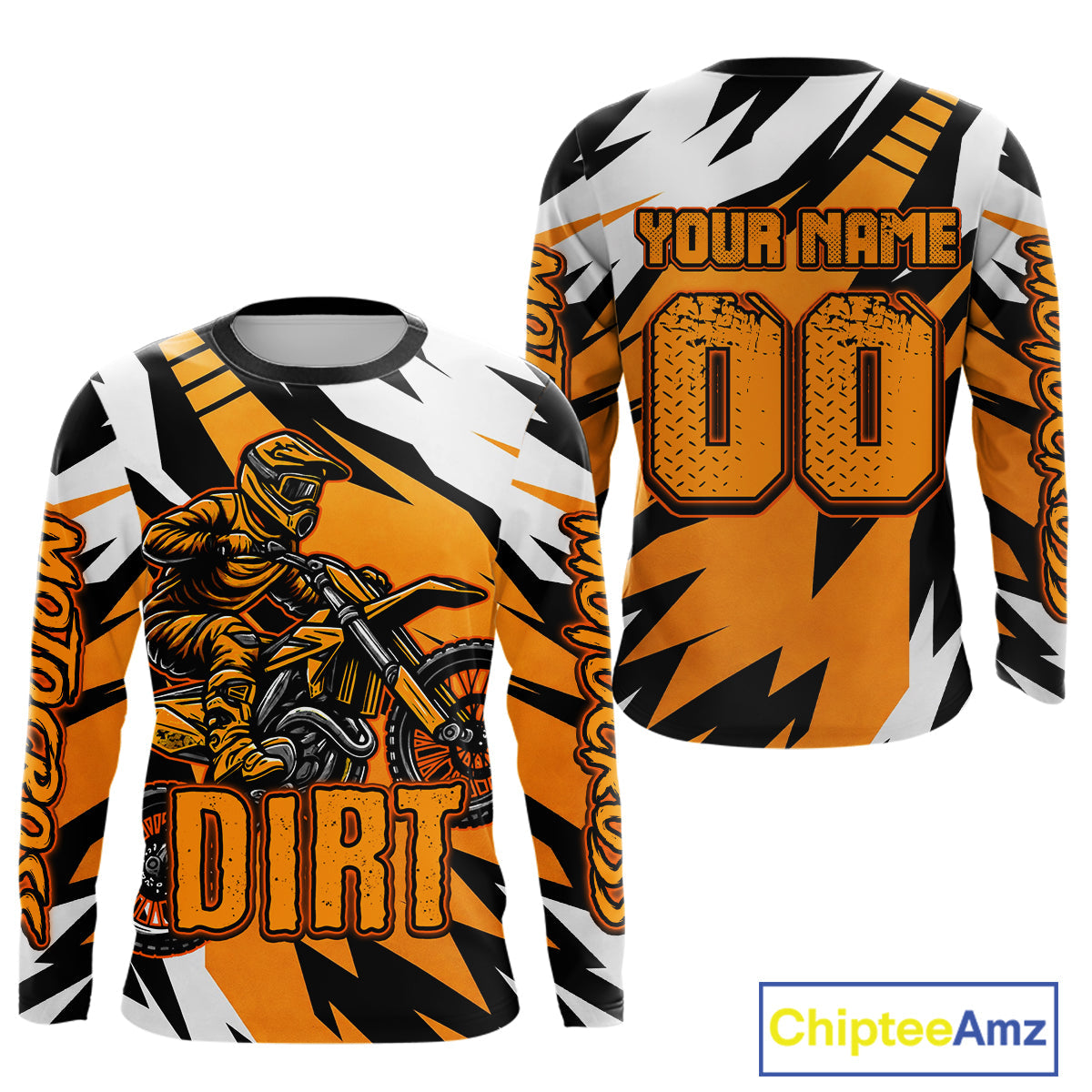 Custom Orange Motocross Racing Jersey Dirt Bike Shirts Riding Shirt