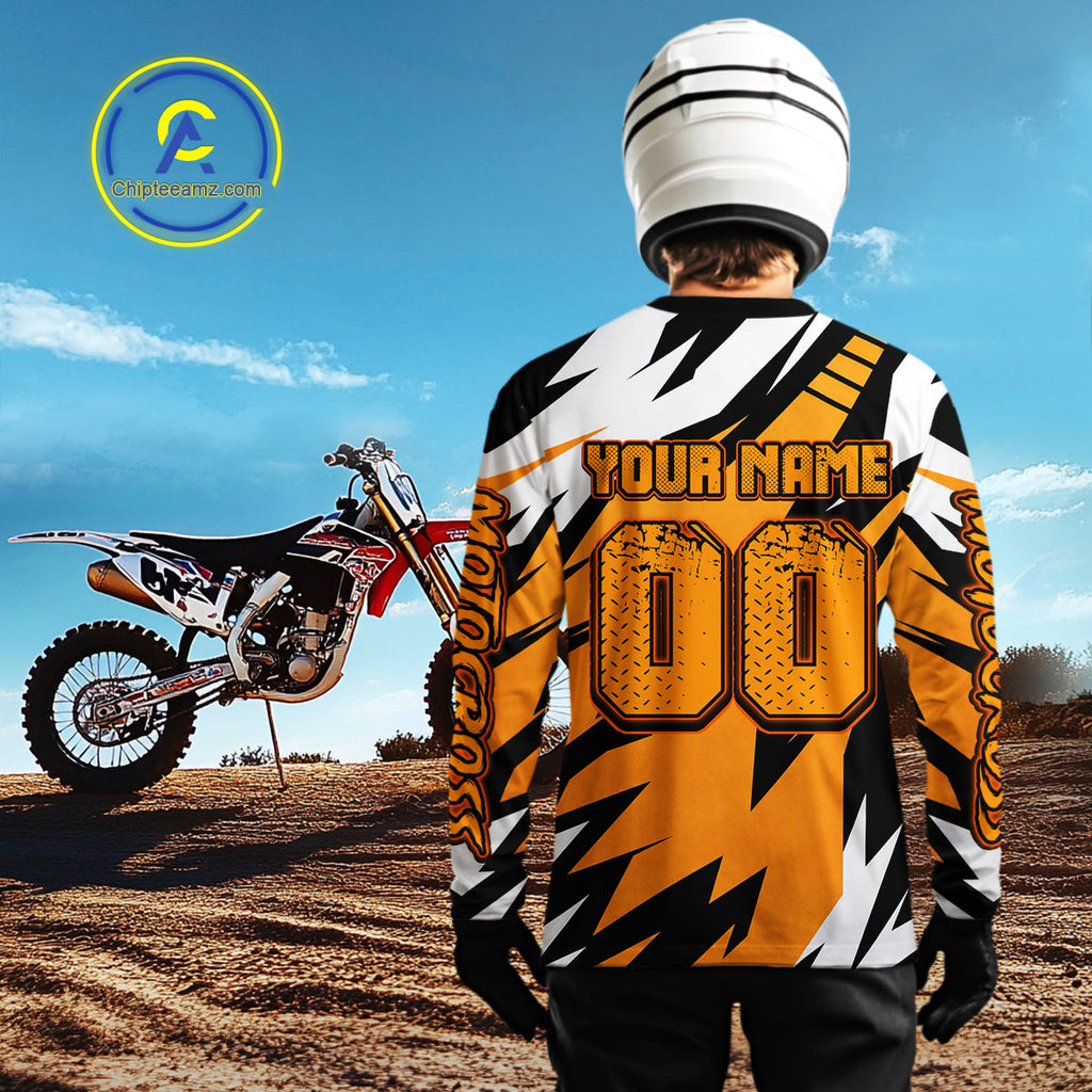 Custom Orange Motocross Racing Jersey Dirt Bike Shirts Riding Shirt