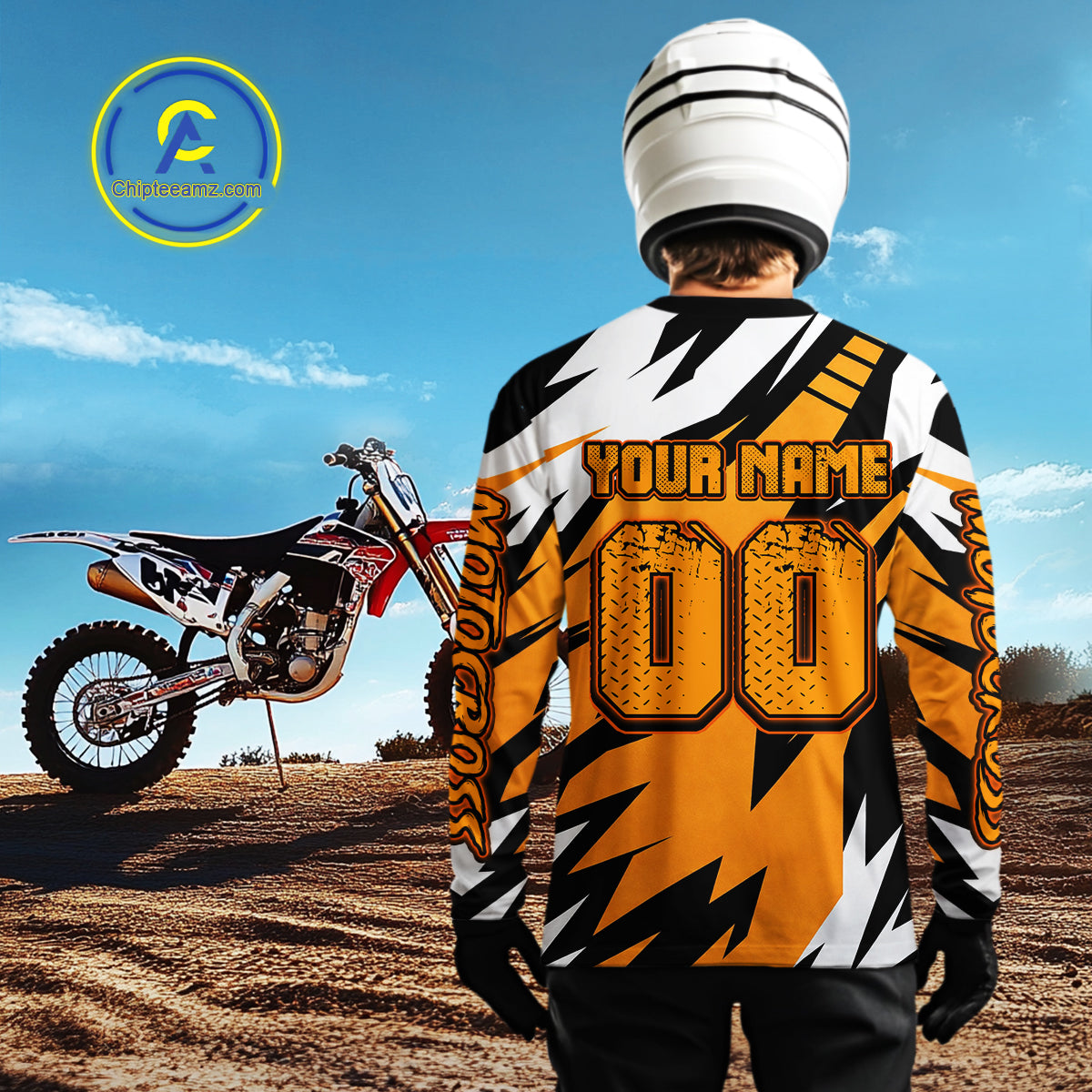 Custom Orange Motocross Racing Jersey Dirt Bike Shirts Riding Shirt
