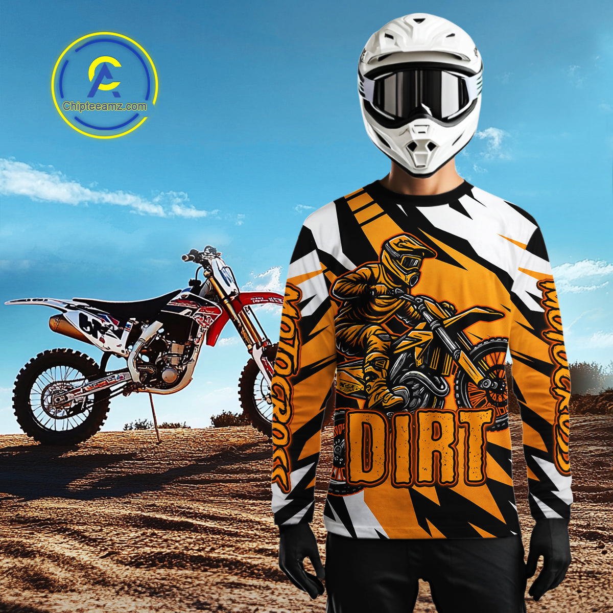 Custom Orange Motocross Racing Jersey Dirt Bike Shirts Riding Shirt
