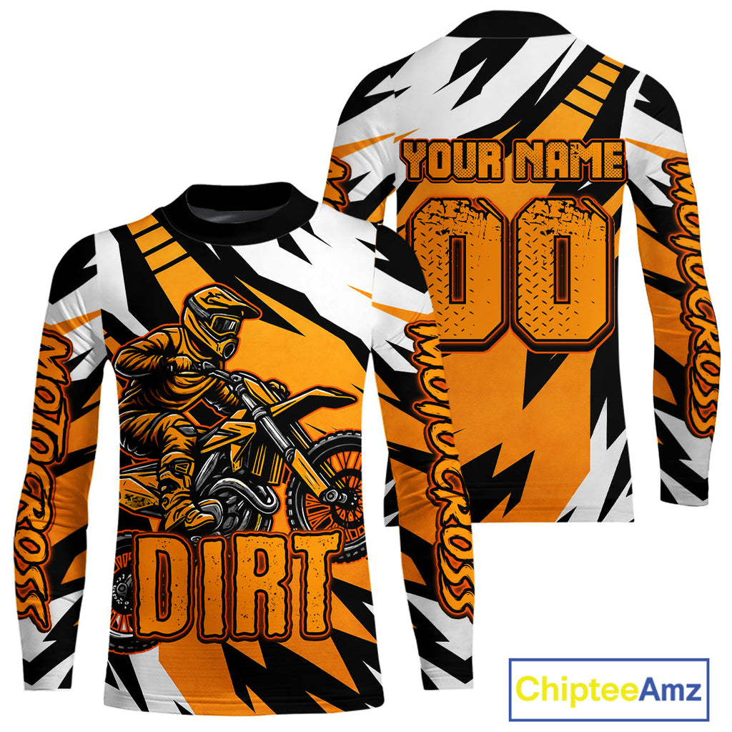 Custom Orange Motocross Racing Jersey Dirt Bike Shirts Riding Shirt