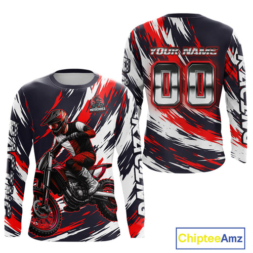 Custom Motocross Jersey Dirt Bike Jersey Red&Black Riding Shirt
