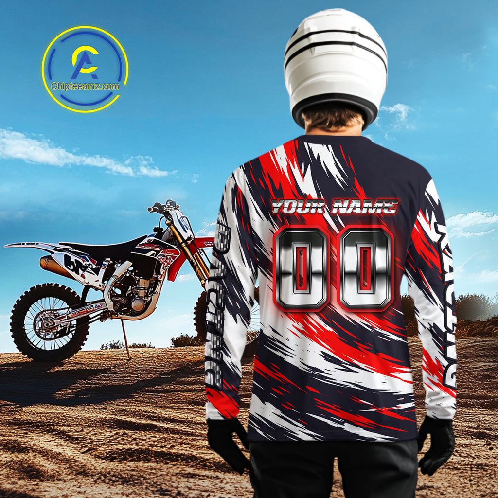 Custom Motocross Jersey Dirt Bike Jersey Red&Black Riding Shirt