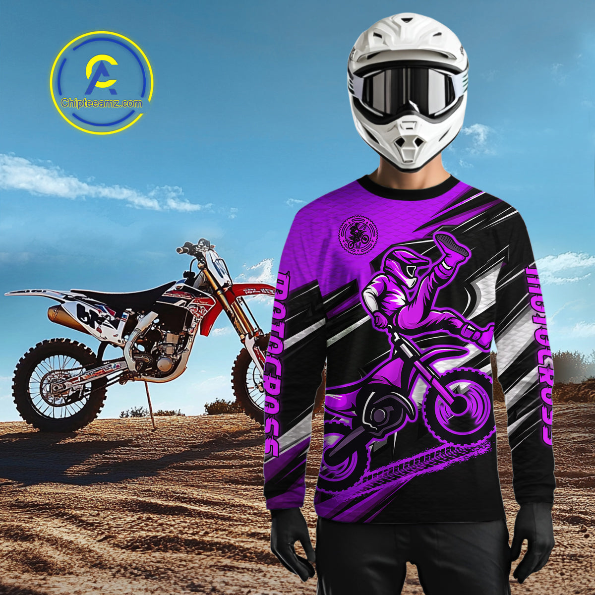 Custom Purple Motocross Jersey Dirt Bike Jersey Motorcycle Riding Shirt