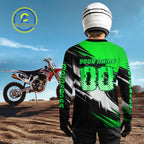 Custom Green Motocross Jersey Dirt Bike Jersey Motorcycle Riding Shirt