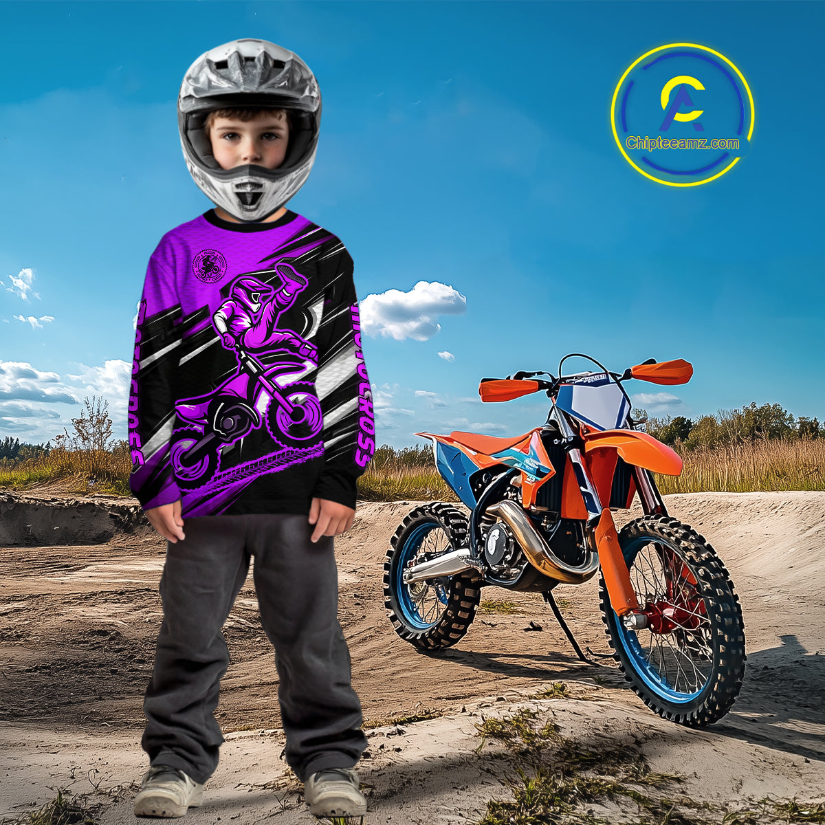 Custom Purple Motocross Jersey Dirt Bike Jersey Motorcycle Riding Shirt