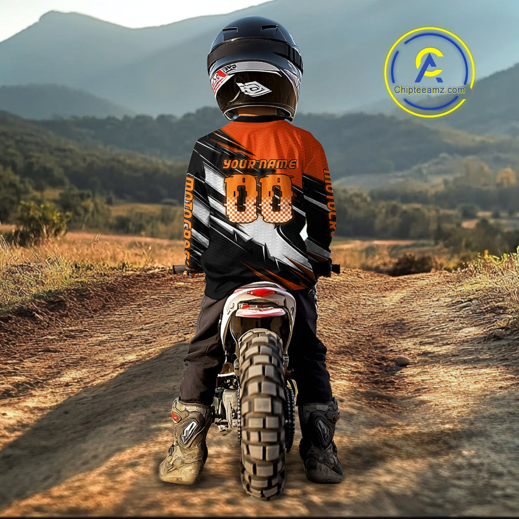 Custom Orange Motocross Jersey Dirt Bike Jersey Motorcycle Riding Shirt