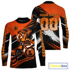 Custom Orange Motocross Jersey Dirt Bike Jersey Motorcycle Riding Shirt