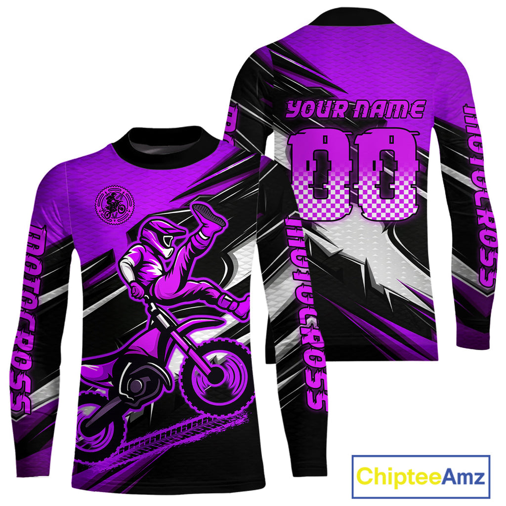 Custom Purple Motocross Jersey Dirt Bike Jersey Motorcycle Riding Shirt
