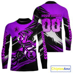 Custom Purple Motocross Jersey Dirt Bike Jersey Motorcycle Riding Shirt