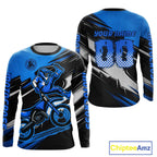 Custom Blue Motocross Jersey Dirt Bike Jersey Motorcycle Riding Shirt