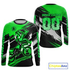 Custom Green Motocross Jersey Dirt Bike Jersey Motorcycle Riding Shirt