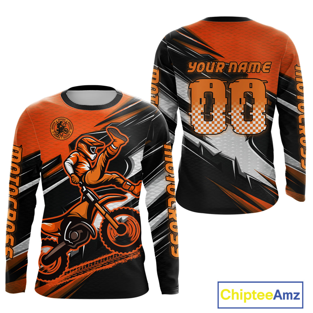 Custom Orange Motocross Jersey Dirt Bike Jersey Motorcycle Riding Shirt
