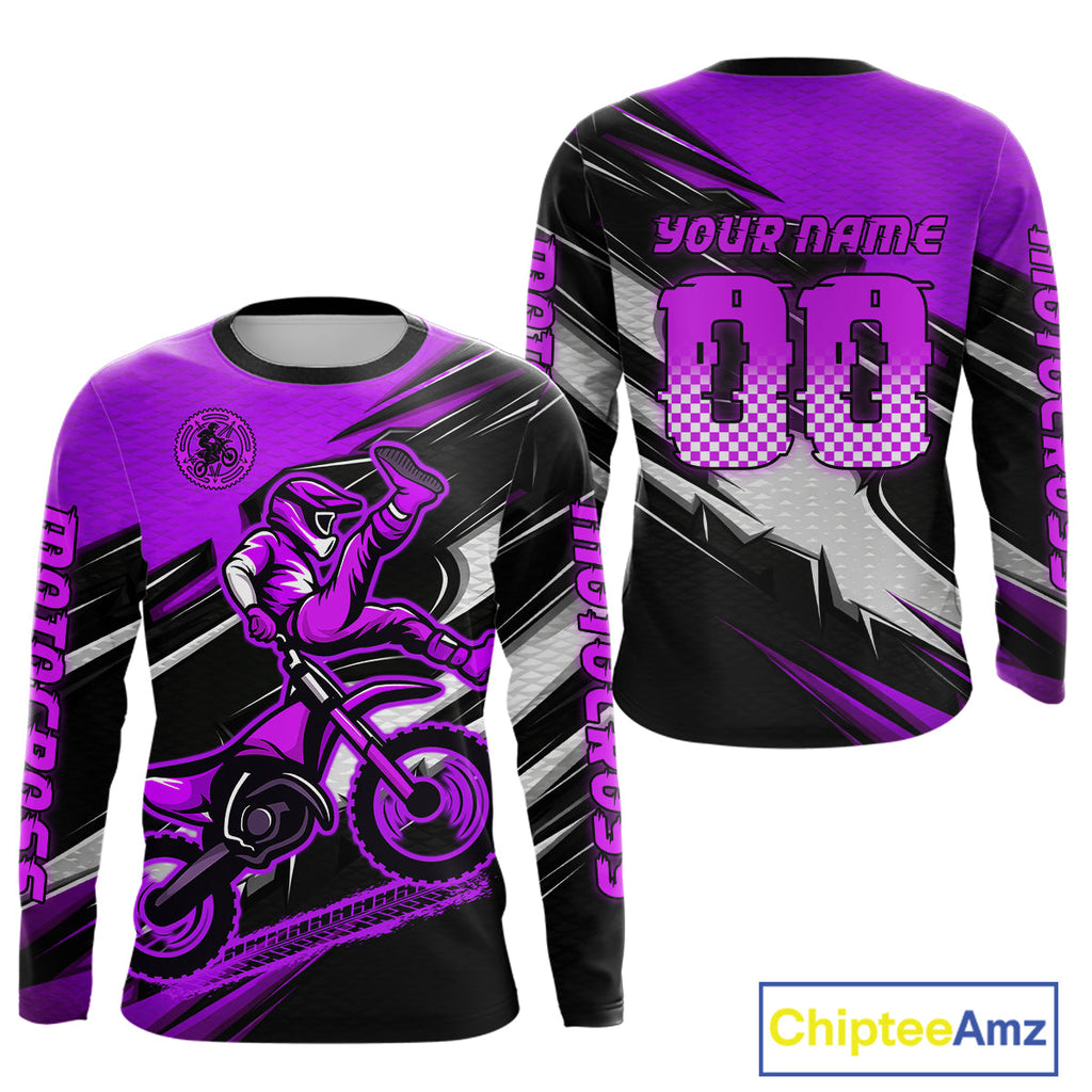 Custom Purple Motocross Jersey Dirt Bike Jersey Motorcycle Riding Shirt