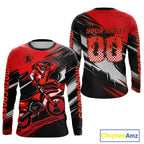 Custom Red Motocross Jersey Dirt Bike Jersey Motorcycle Riding Shirt
