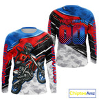 Blue and Red Motocross Jersey Custom Dirt Bike Shirts Riding Shirt