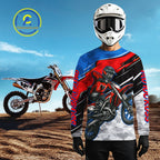 Blue and Red Motocross Jersey Custom Dirt Bike Shirts Riding Shirt