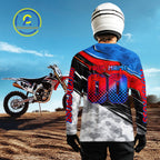Blue and Red Motocross Jersey Custom Dirt Bike Shirts Riding Shirt