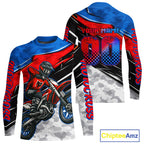 Blue and Red Motocross Jersey Custom Dirt Bike Shirts Riding Shirt