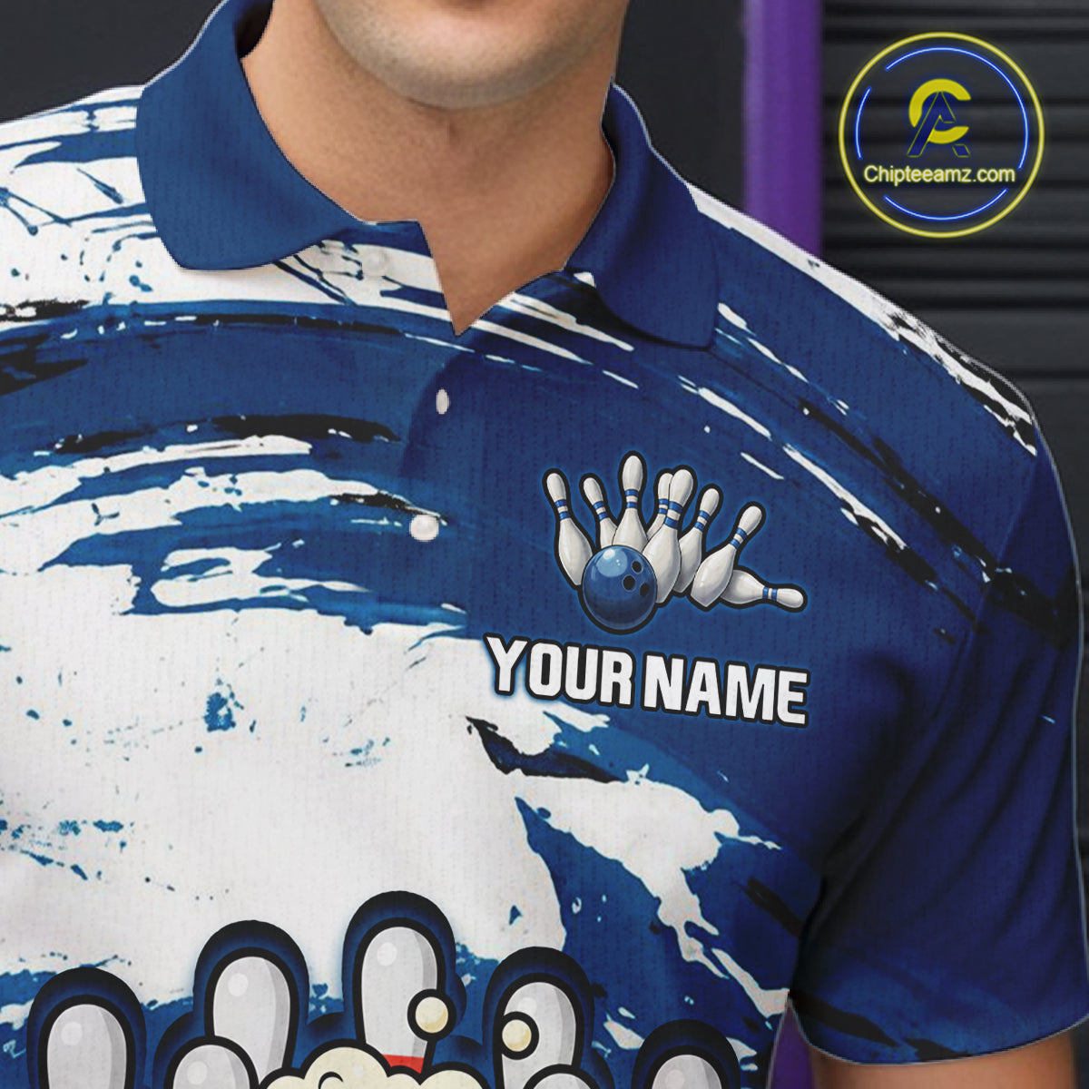 Blue Funny Beer Bowling Shirts Team Bowling Polo&1/4 Zip Bowl League
