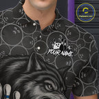Gray Wolf Bowling Shirts for Team Wolf Bowling Jerseys Custom