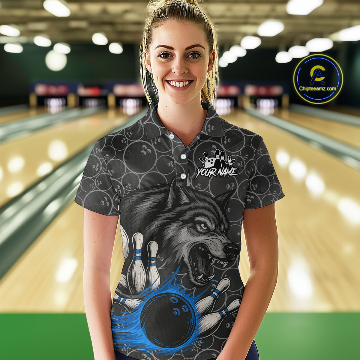 Gray Wolf Bowling Shirts for Team Wolf Bowling Jerseys Custom