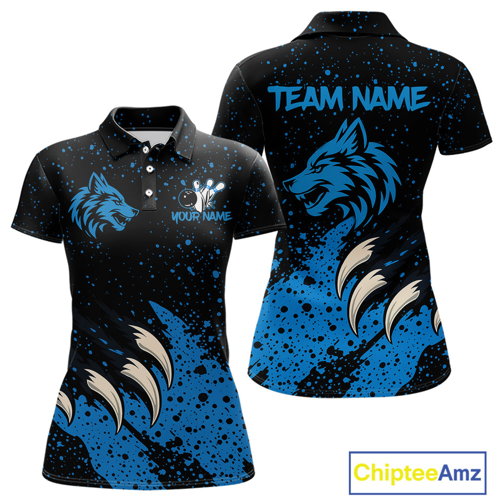 Blue Wolf Bowling Shirts for Team Custom Bowling Jerseys for Bowlers