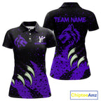Purple Wolf Bowling Shirts for Team Custom Bowling Jerseys for Bowlers