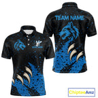 Blue Wolf Bowling Shirts for Team Custom Bowling Jerseys for Bowlers