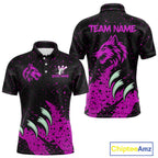 Pink Wolf Bowling Shirts for Team Custom Bowling Jerseys for Bowlers