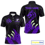 Purple Wolf Bowling Shirts for Team Custom Bowling Jerseys for Bowlers