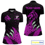 Pink Wolf Bowling Shirts for Team Custom Bowling Jerseys for Bowlers