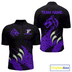 Purple Wolf Bowling Shirts for Team Custom Bowling Jerseys for Bowlers