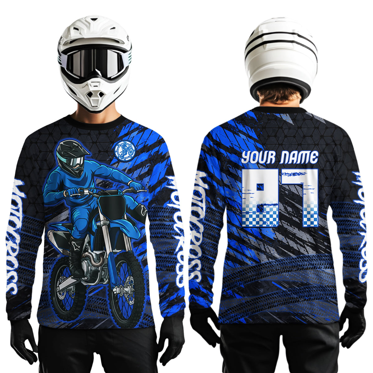 Blue Motocross Racing Jersey Custom Dirt Bike Shirts Motorcycle Shirt