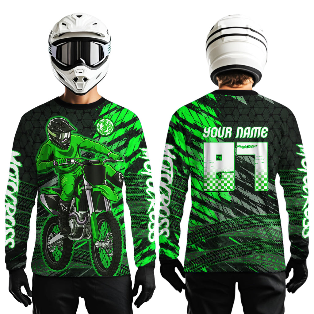 Green Motocross Racing Jersey Custom Dirt Bike Shirts Motorcycle Shirt