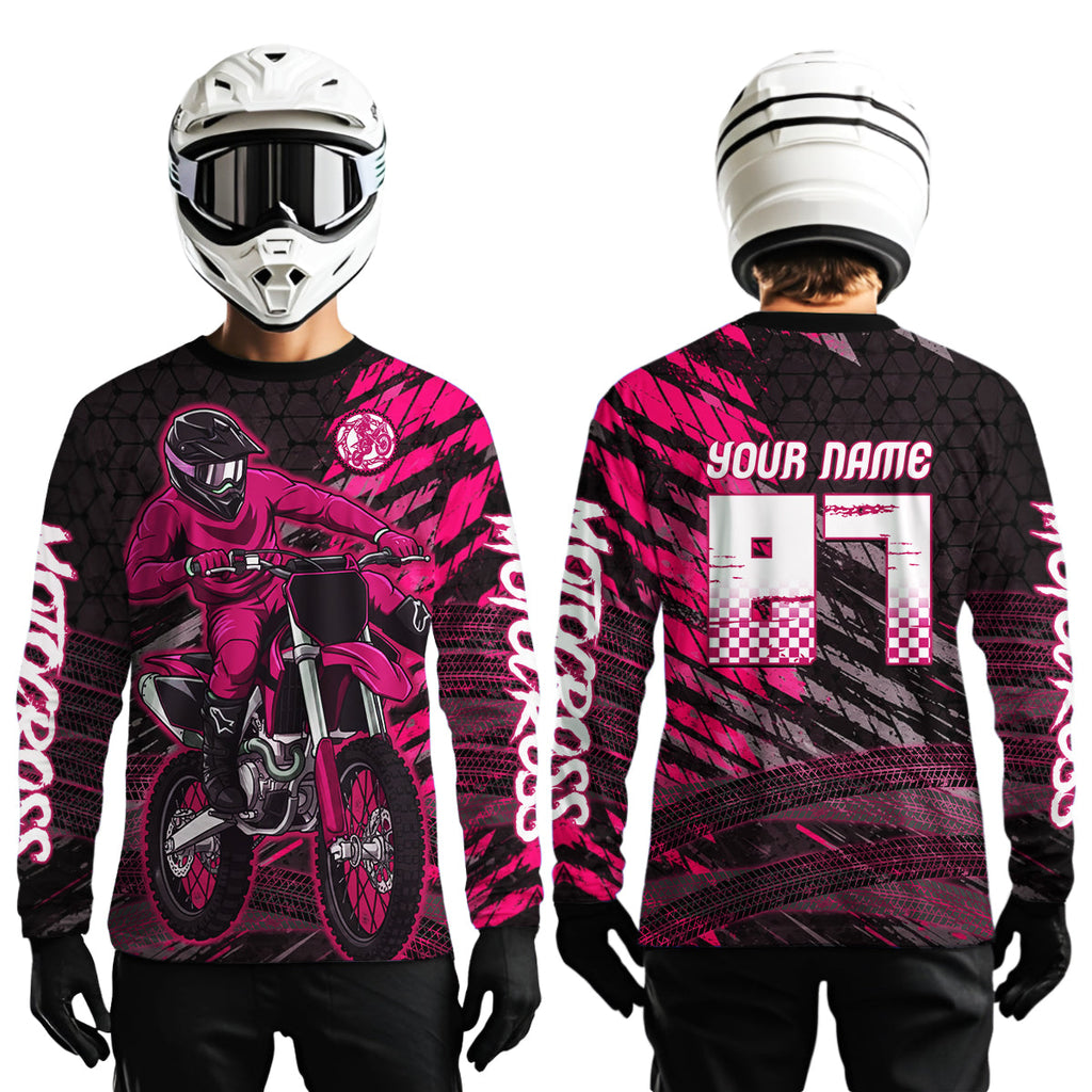Pink Motocross Racing Jersey Custom Dirt Bike Shirts Motorcycle Shirt