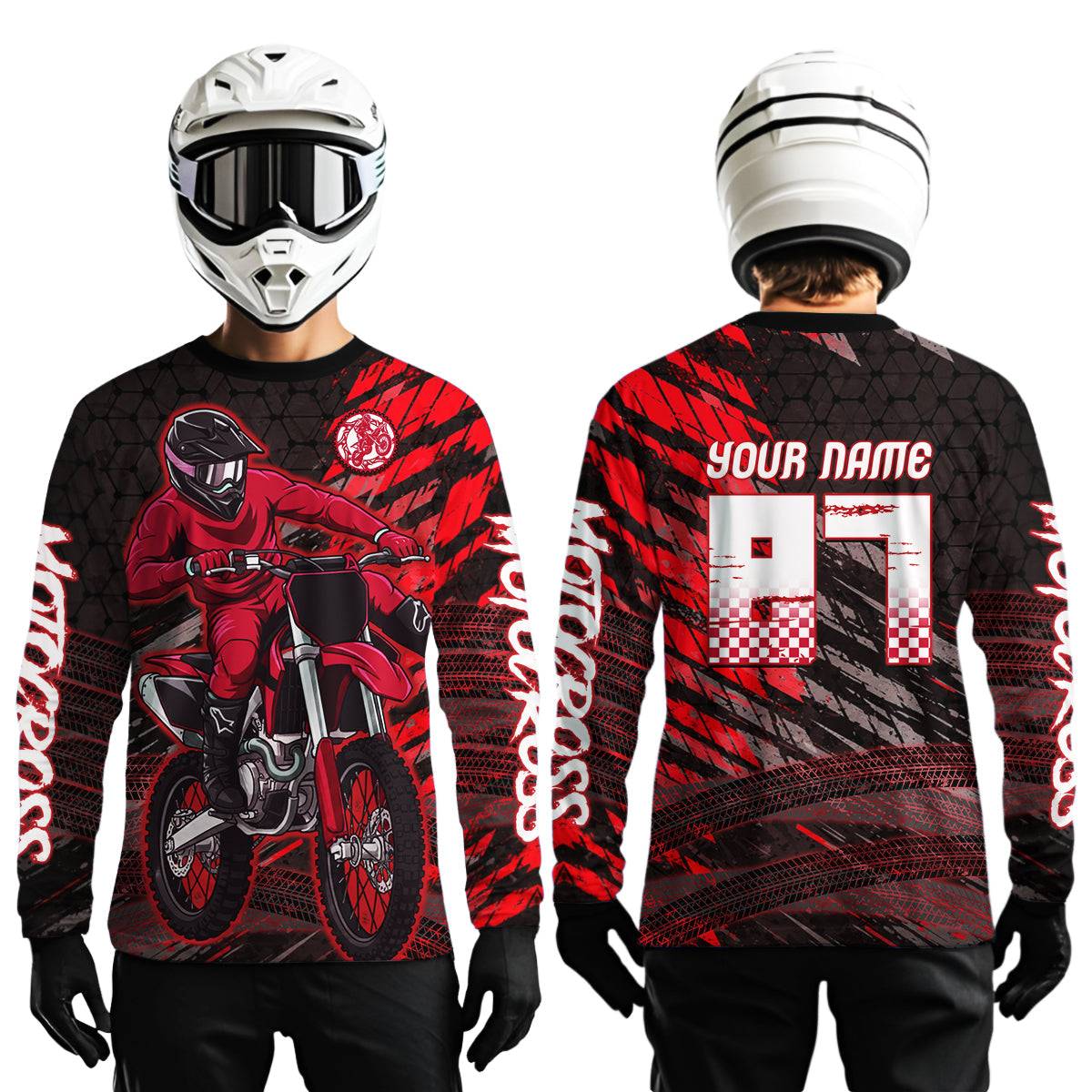 Red Motocross Racing Jersey Custom Dirt Bike Shirts Motorcycle Shirt