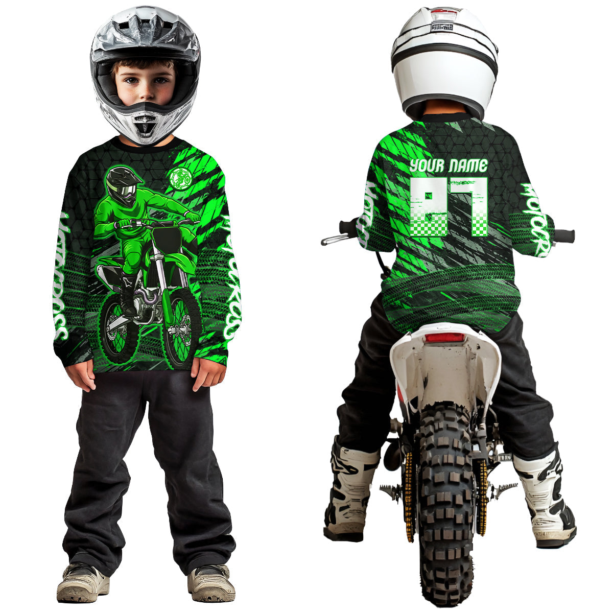 Green Motocross Racing Jersey Custom Dirt Bike Shirts Motorcycle Shirt