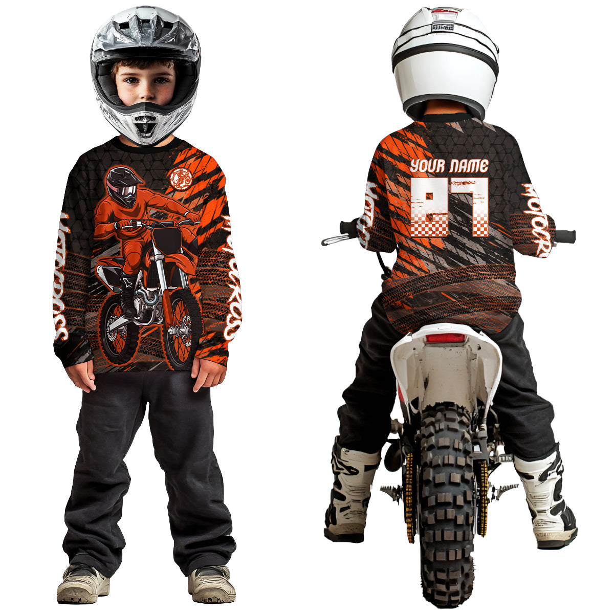 Orange Motocross Racing Jersey Custom Dirt Bike Shirts Motorcycle Shirt