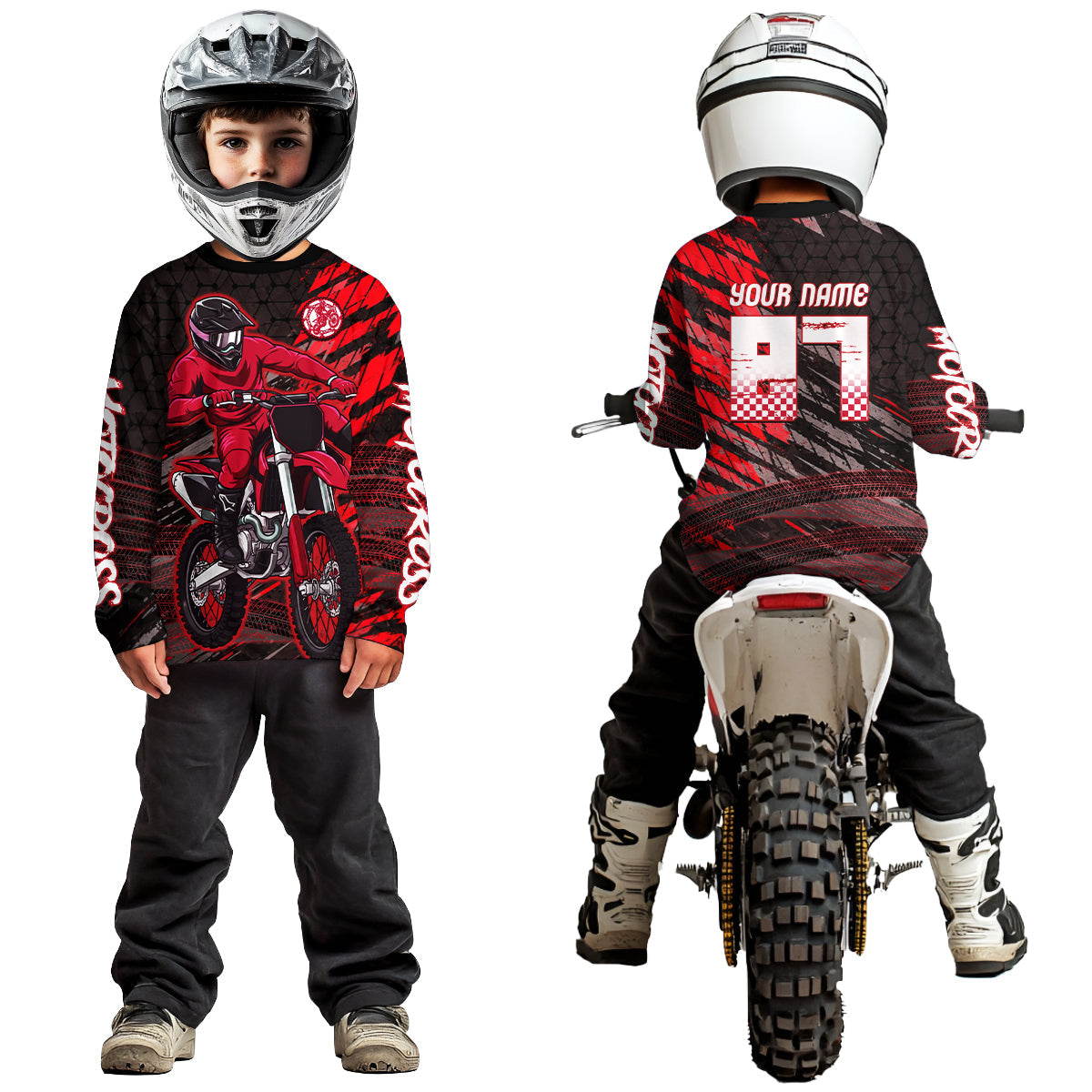 Red Motocross Racing Jersey Custom Dirt Bike Shirts Motorcycle Shirt