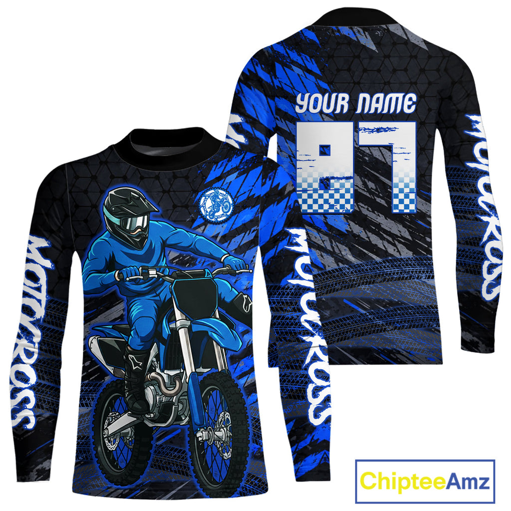 Blue Motocross Racing Jersey Custom Dirt Bike Shirts Motorcycle Shirt