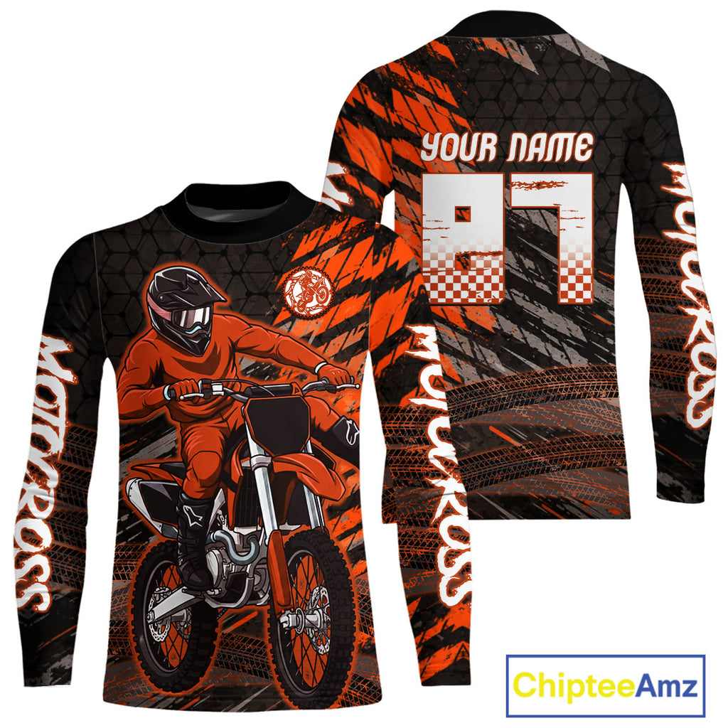 Orange Motocross Racing Jersey Custom Dirt Bike Shirts Motorcycle Shirt
