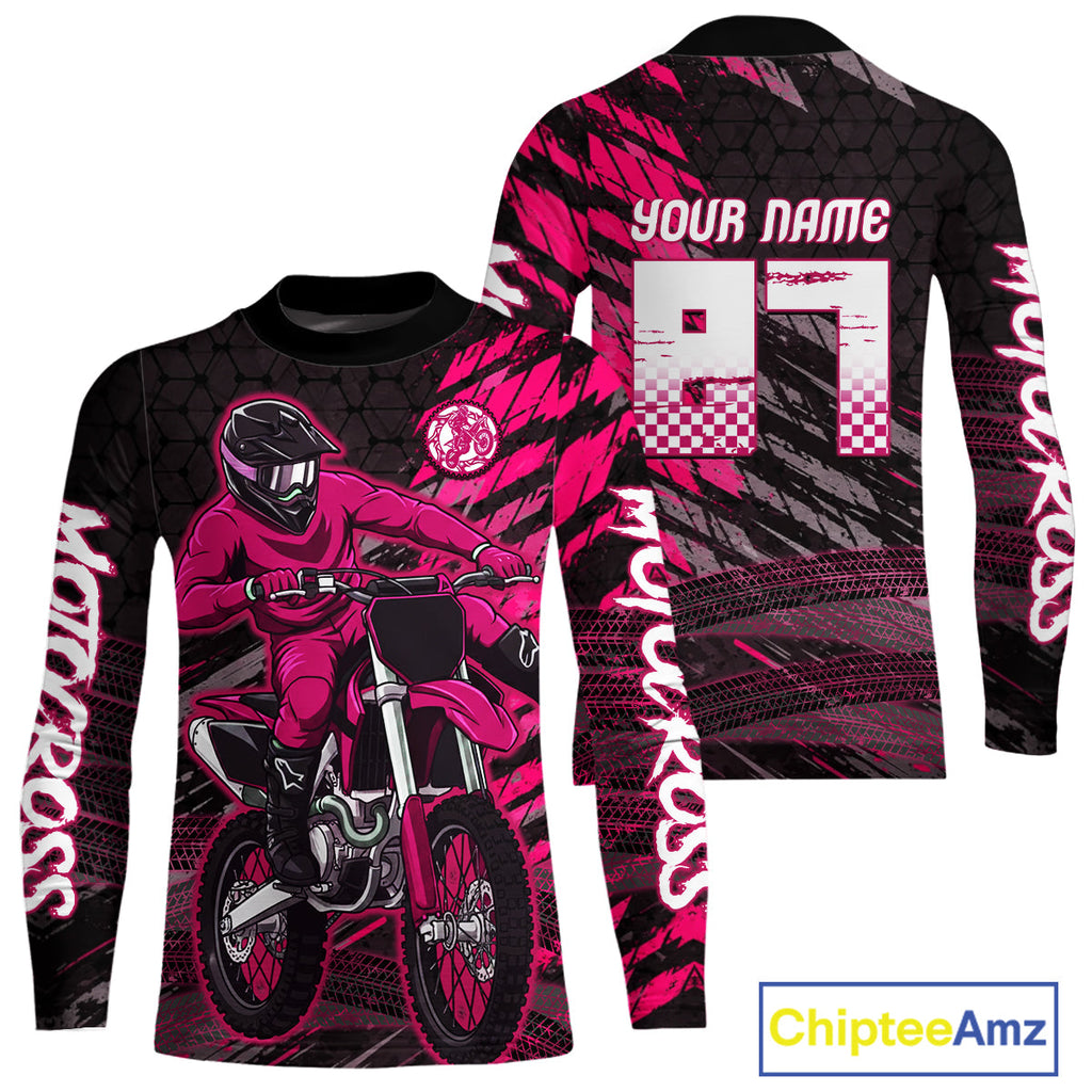 Pink Motocross Racing Jersey Custom Dirt Bike Shirts Motorcycle Shirt