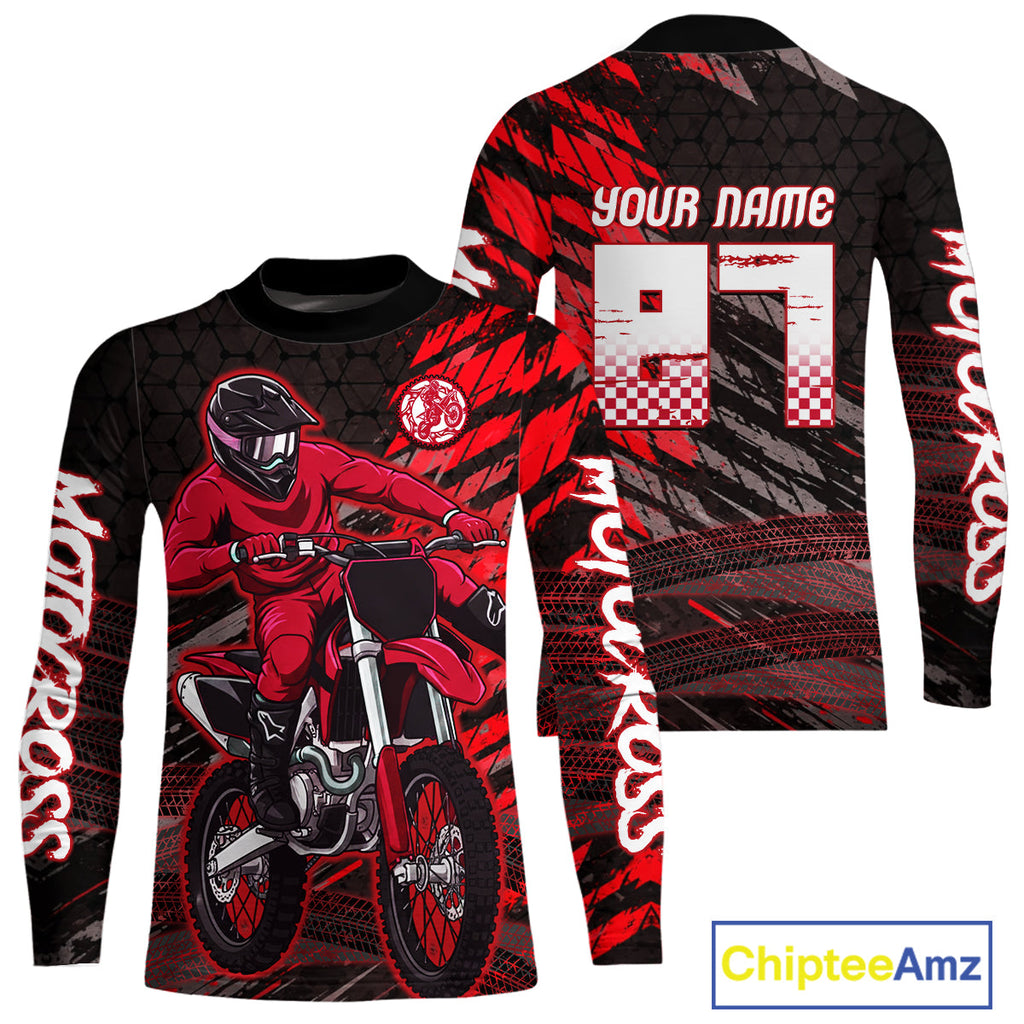 Red Motocross Racing Jersey Custom Dirt Bike Shirts Motorcycle Shirt
