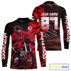 Red Motocross Racing Jersey Custom Dirt Bike Shirts Motorcycle Shirt
